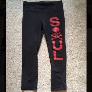 Red SoulCycle Lululemon Run Inspire Crop Leggings